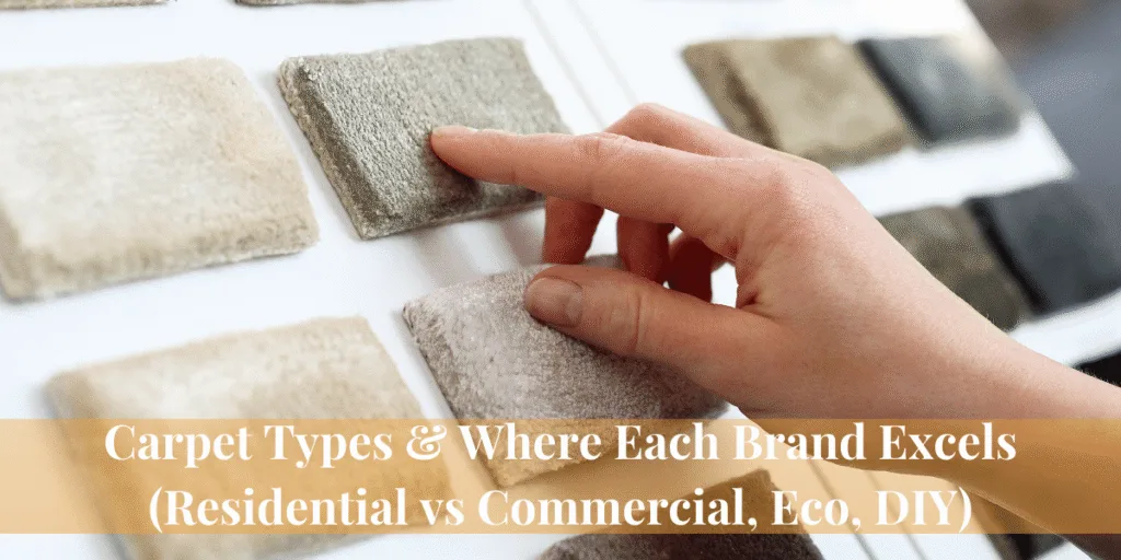 Carpet Types & Where Each Brand Excels (Residential vs Commercial, Eco, DIY)