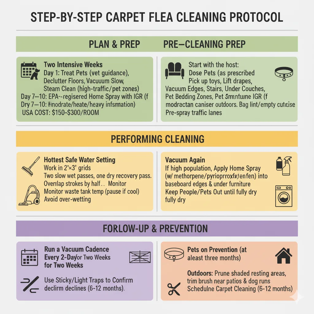 Step-by-Step Carpet Flea Cleaning Protocol