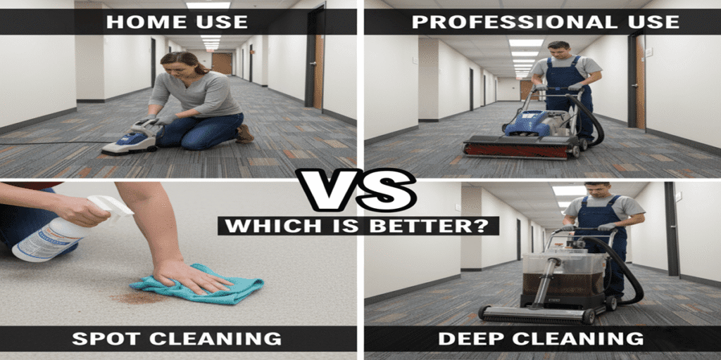 Carpet Cleaner vs Carpet Extractor: Key Differences Guide 3 Home Use vs Professional Use, Spot Cleaning vs Deep Cleaning