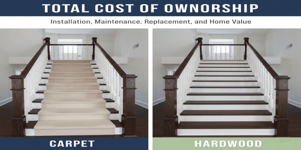 Carpet Vs Hardwood Stairs: Pros, Safety & Durability 3 Total cost of ownership installation, maintenance, replacement, and home value