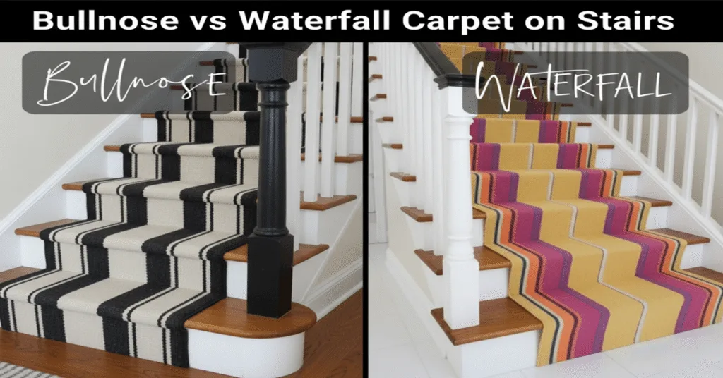 Bullnose vs Waterfall Carpet on Stairs