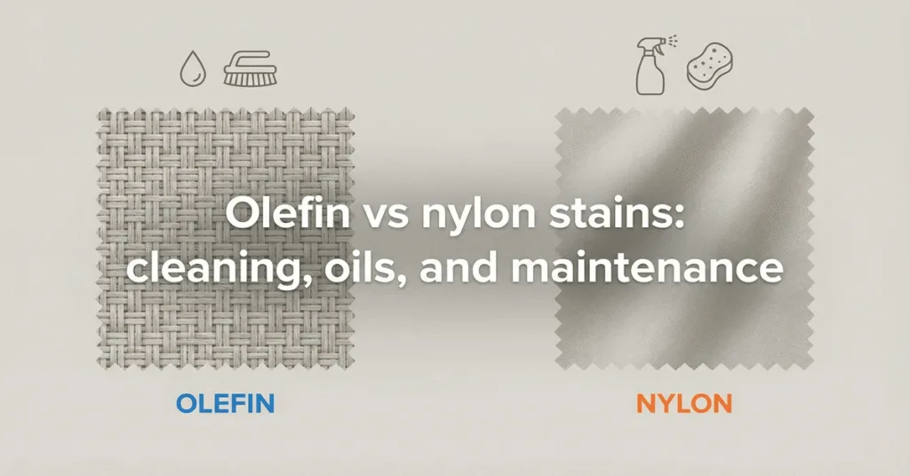 Olefin vs nylon stains cleaning, oils, and maintenance