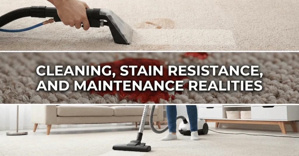 Tufted Carpet vs Woven Carpet: Construction & Durability 4 Cleaning, stain resistance, and maintenance realities