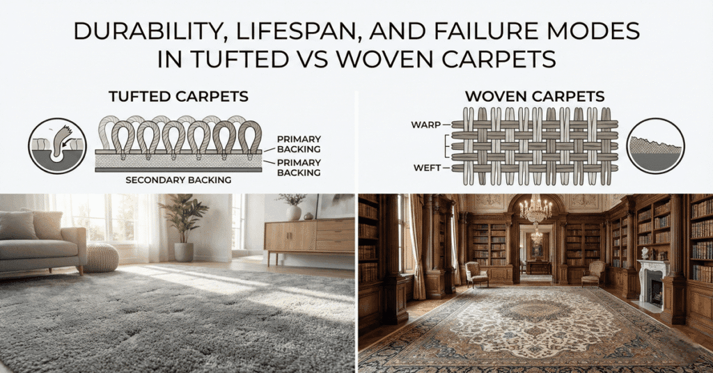Durability, Lifespan, and Failure Modes in Tufted vs Woven Carpets