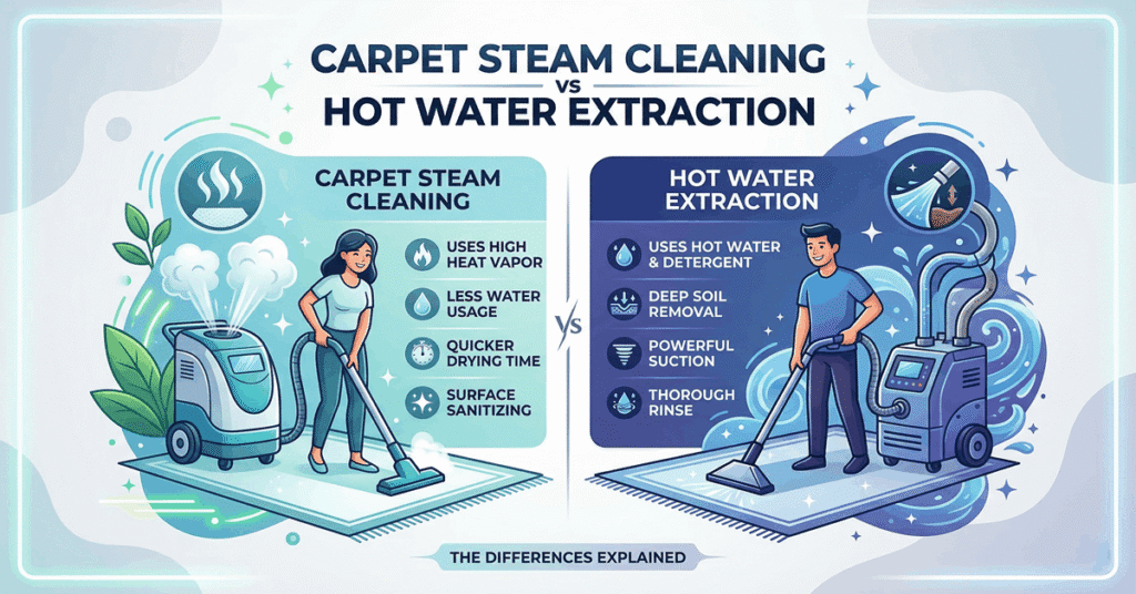 Carpet Steam Cleaning vs Hot Water Extraction